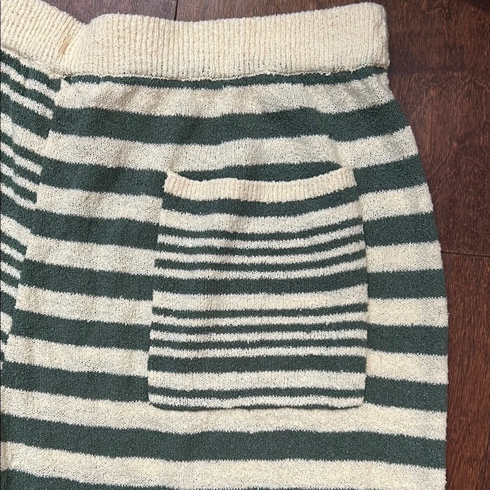 Free People Green and Cream Striped Wide Leg Pants - Picture 11 of 13
